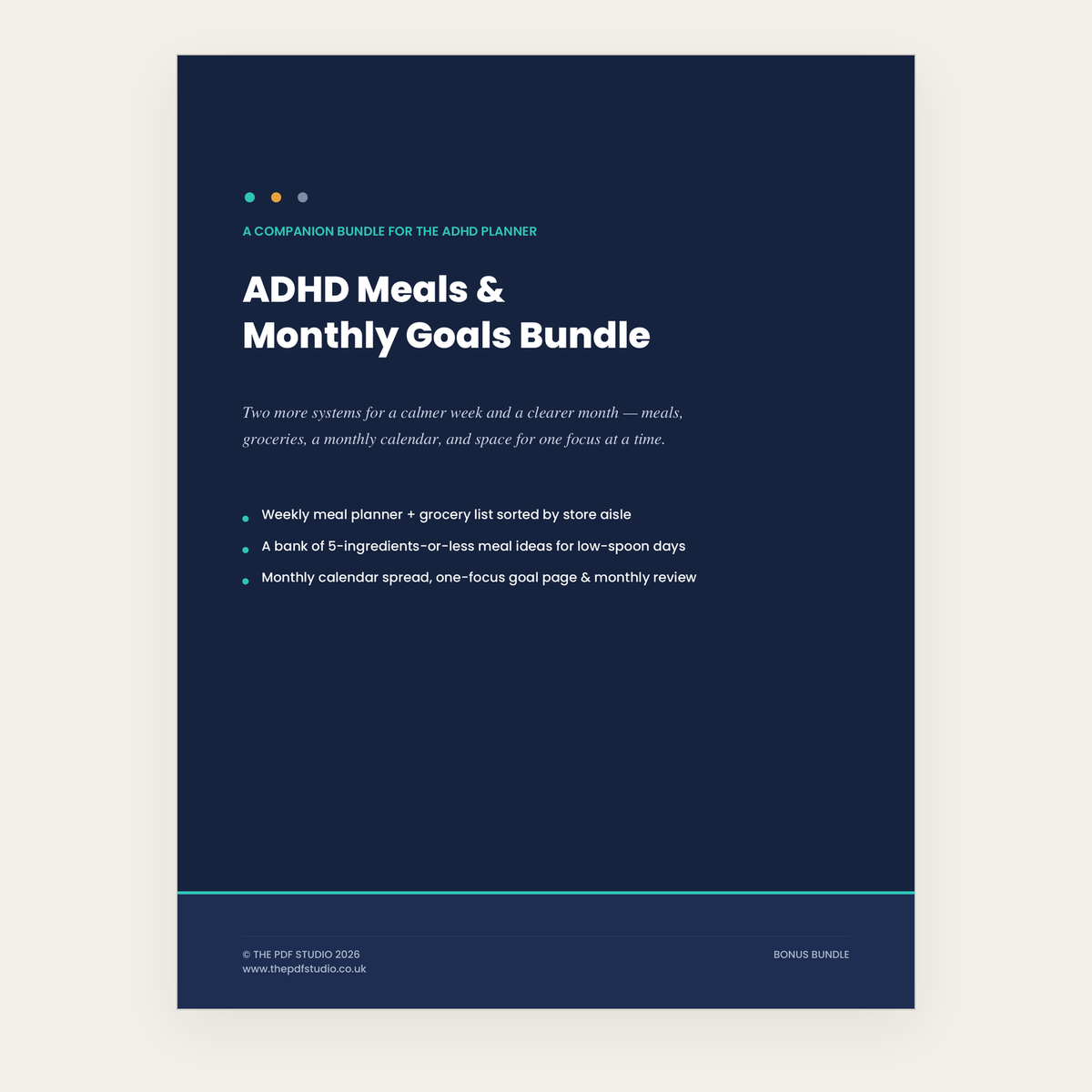 ADHD Meals & Monthly Goals Bundle